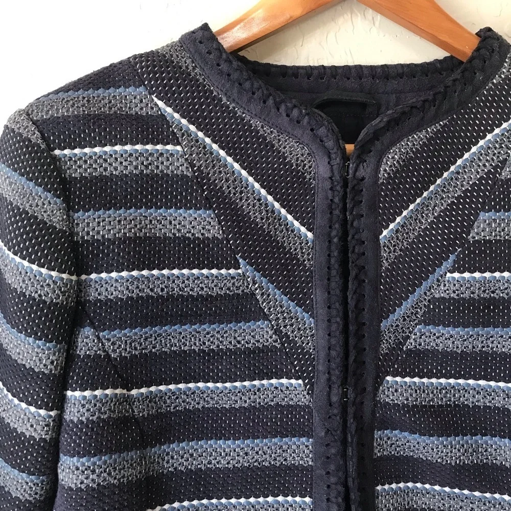 Brooks Brothers Navy Leather Blazer